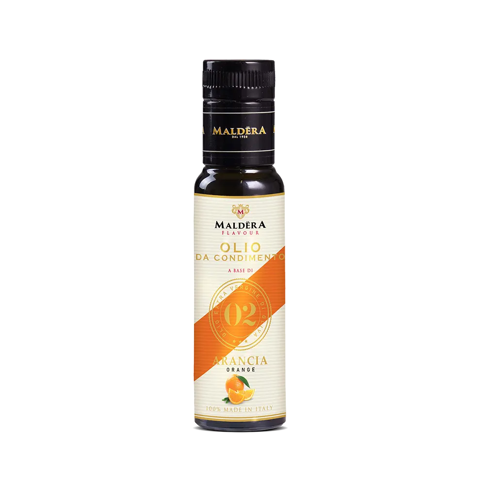 Olio da condimento aromatizzato all'arancia