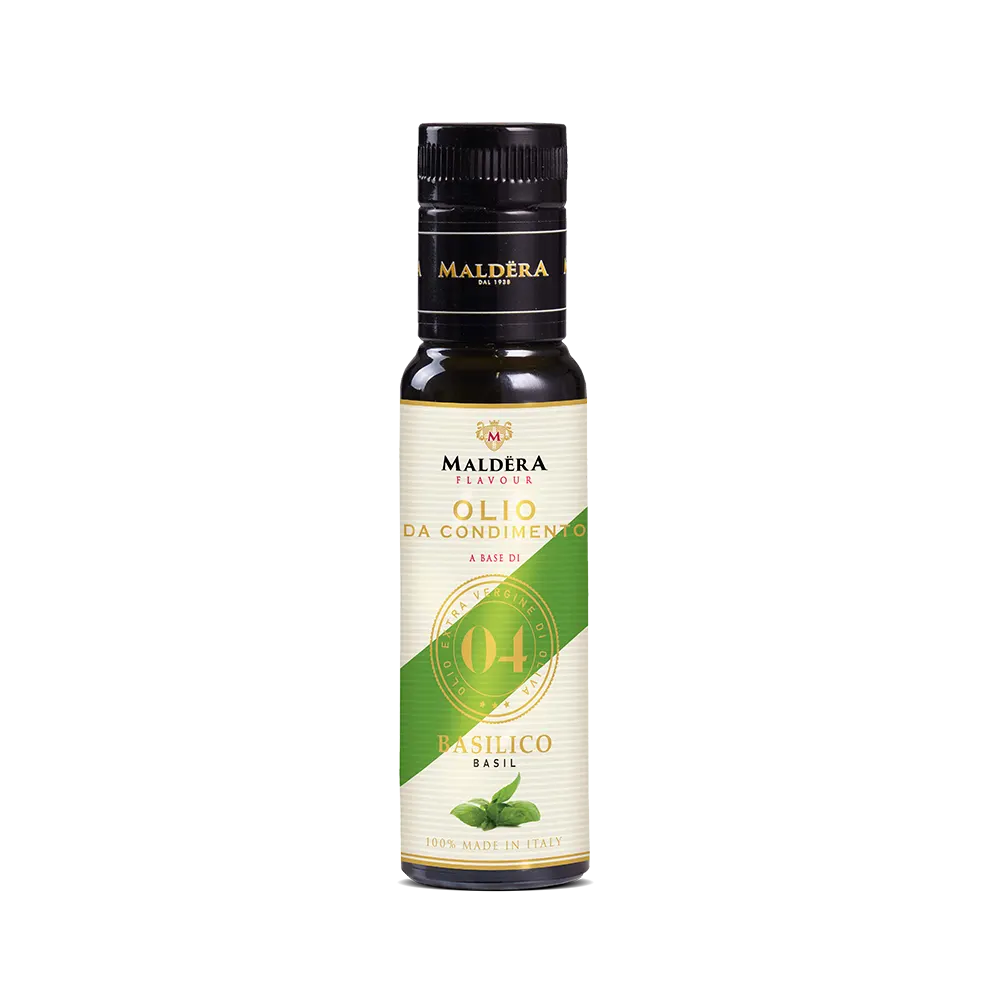 Olio da condimento aromatizzato al basilico
